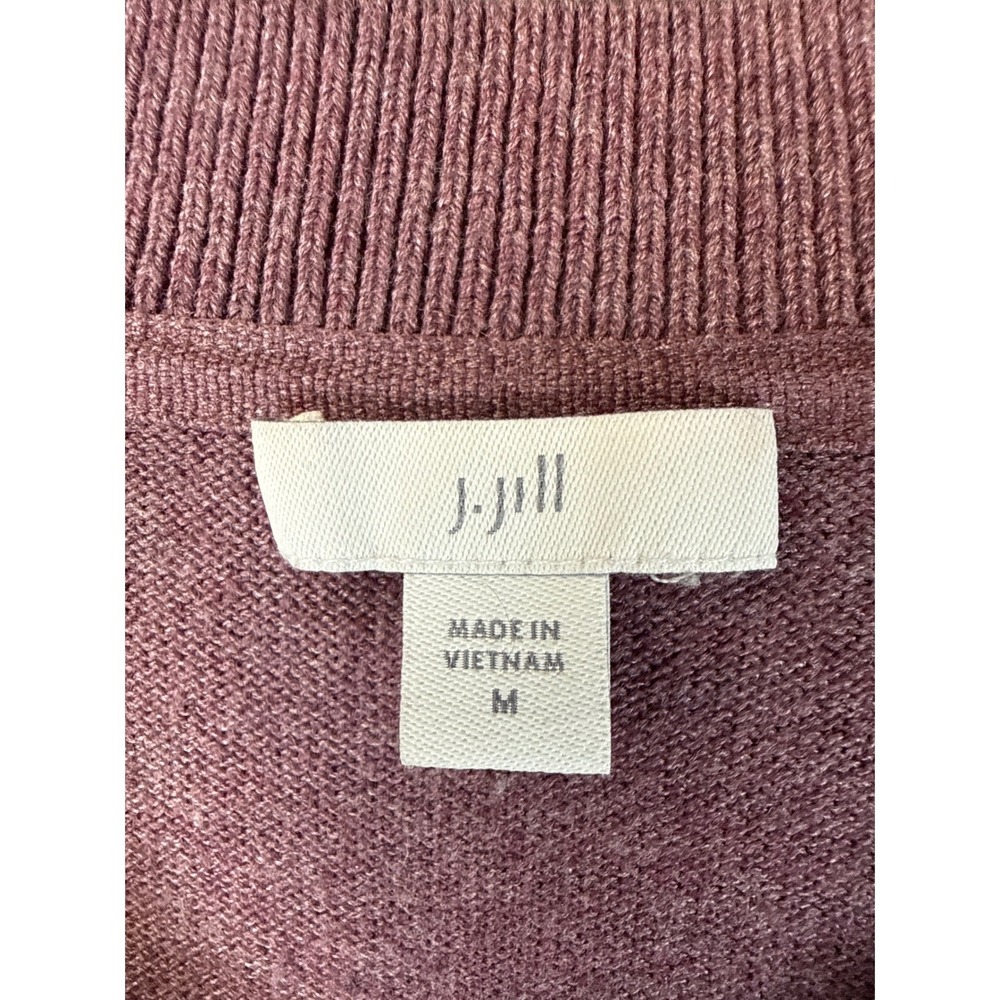 J. Jill VNeck Sweater Mauve Purple Cotton Blend Knit Size M Office Career Travel - Picture 2 of 9